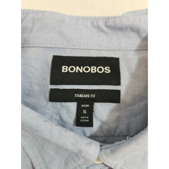 Bonobos Shirt Mens XL Short Blue Standard Fit Long Sleeve Preppy Business Work - Picture 2 of 11